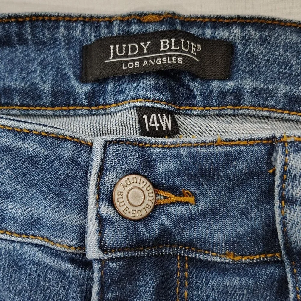 Judy Blue Skinny Fit Jeans Womens Size 14W High Rise Blue Denim Pockets Stretch - Picture 6 of 16